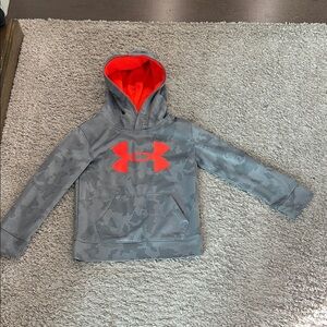 Under Armour Kids Camo Gray and Orange Hoodie
